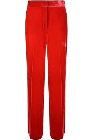 P.A.R.O.S.H. Straight broek met fluwelen afwerking