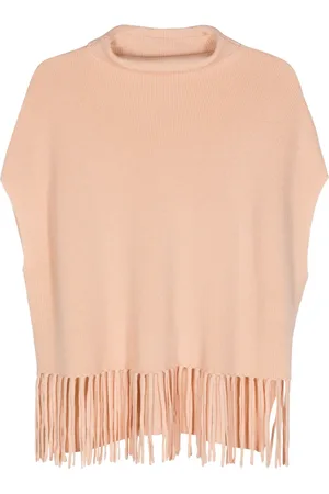 Patrizia Pepe Wollen poncho met kwastje