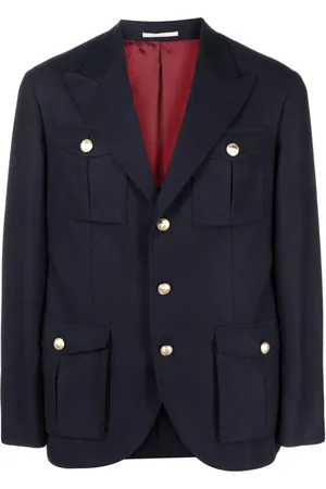 Brunello Cucinelli Blazer met enkele rij knopen