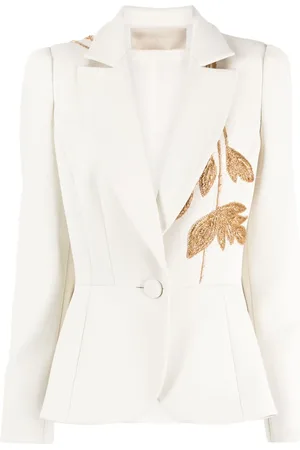 Elie saab Blazer met geborduurd blad