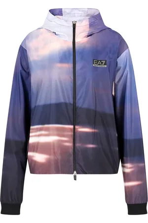 EA7 Sportjack met capuchon en vlakken