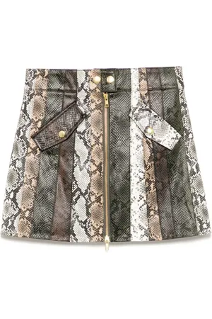 Cynthia Rowley Vegan rok met slangenleer