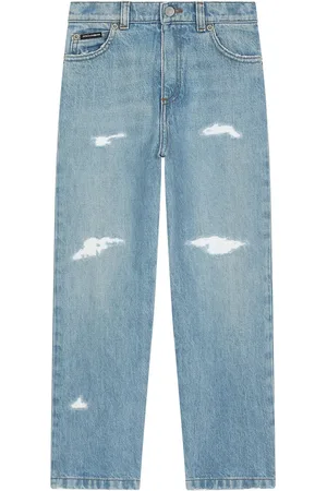 Dolce & Gabbana Gerafelde jeans met logoplakkaat
