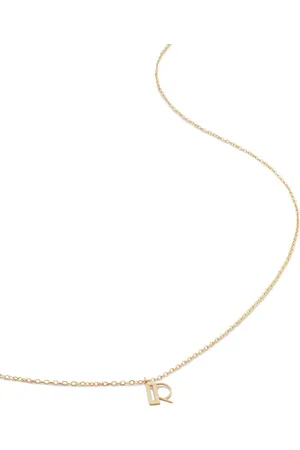 Monica Vinader 14kt geelgouden halsketting met letter R