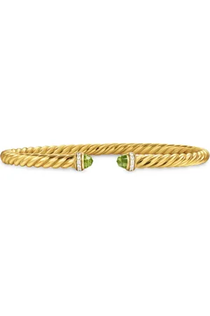 David Yurman 18kt geelgouden Cablespira® Flex armband met diamant (4mm)