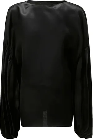 Khaite Quico zijden blouse met pofmouwen