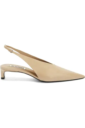 Jil Sander Leren slingback pumps