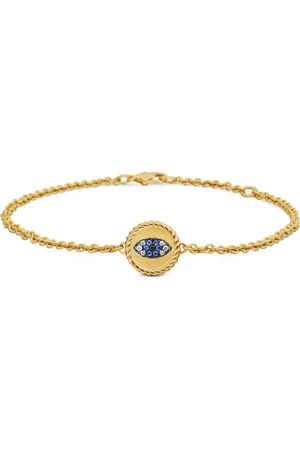 David Yurman 18kt geelgouden Cable Collectibles Evil Eye pavé armband (2 mm)