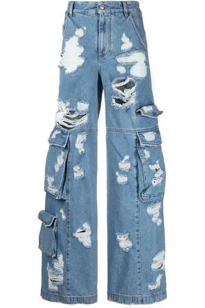 GCDS Gerafelde jeans