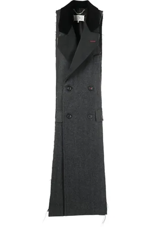 Maison Margiela Spliced mouwloze jas met dubbele rij knopen