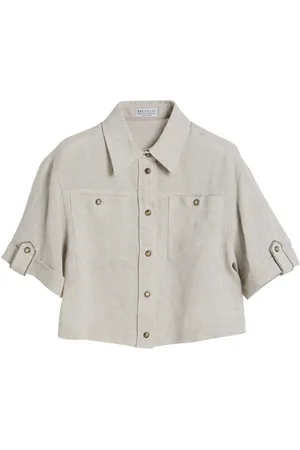 Brunello Cucinelli Canvas shirt met glitters