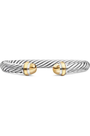 David Yurman 14kt geelgouden en sterling zilveren Cable Classics armband