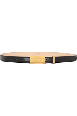 Balmain Leren riem met logoplakkaat