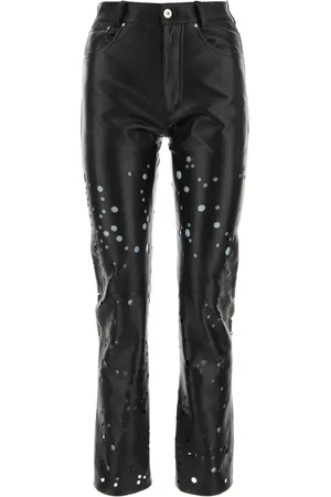 Durazzi Milano Leren broek met uitgesneden details