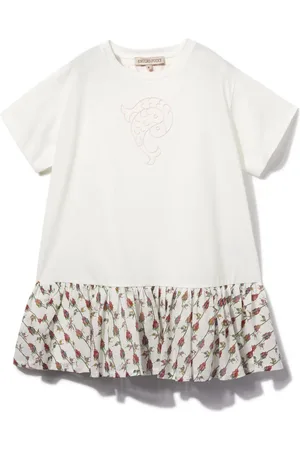 PUCCI Junior Jurk met korte mouwen en visgraatpatroon