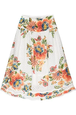Farm Rio Broderie anglaise katoenen midi