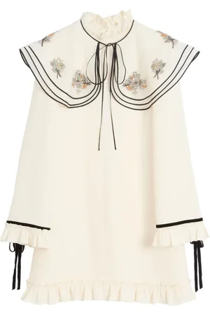 VALENTINO GARAVANI Zijden jurk met oversized kraag