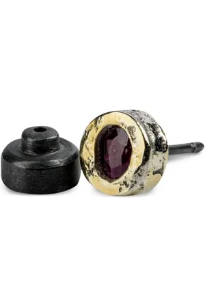 PARTS OF FOUR Sterling zilveren oorring met robijn