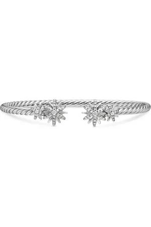 David Yurman Sterling zilveren Starbust diamanten armband (3,5mm)