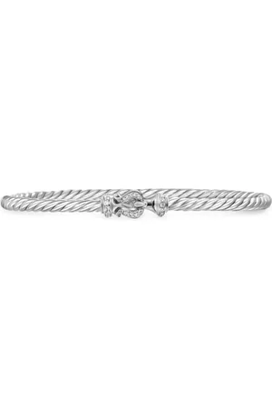 David Yurman Sterling zilveren Buckle Classic Cable armband met diamant (3mm)