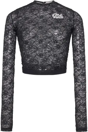 Alessandra Rich Cropped top met logopatch