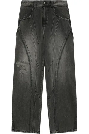 Andersson Bell Gerafelde jeans met wijde pijpen