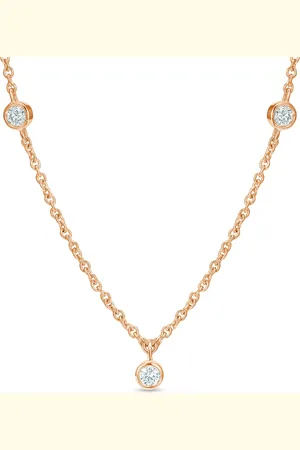 De Beers 18kt roségouden Clea halsketting met diamant