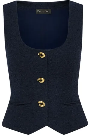 Oscar de la Renta O Button tweed gilet