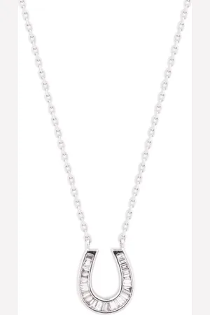 KAMUSHKI 18kt witgouden Horswshoe halsketting met diamant