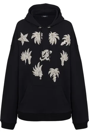 Balmain Hoodie verfraaid met kristallen