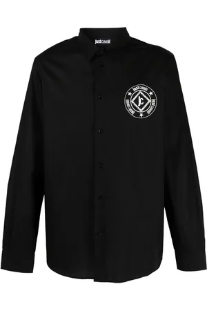 Roberto Cavalli Katoenen overhemd met logoprint