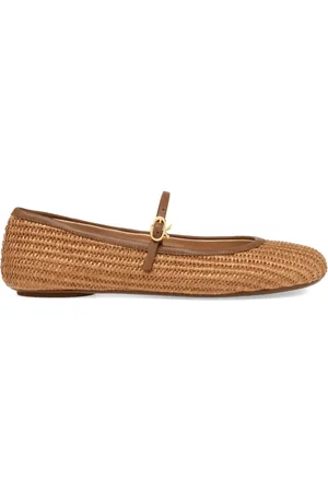 Gianvito Rossi Carla raffia ballerina
