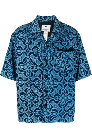 Marine Serre Shirt met korte mouwen en Oriental Towel