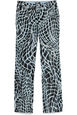 MUGLER Straight jeans met fluwelen print