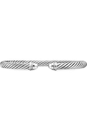 David Yurman Zilveren Classic Cable armband met diamant (5mm)