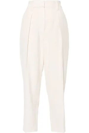 Brunello Cucinelli Geplooide ribfluwelen chino