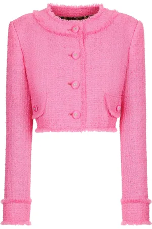 Dolce & Gabbana Cropped tweed jack met ronde hals