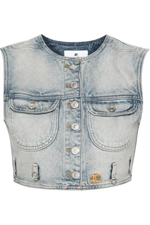 Courrèges Cropped denim gilet