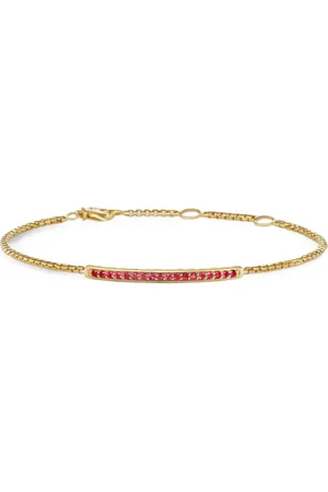 David Yurman 18kt geelgouden Petite Pavé Bar armband (1.7 mm)