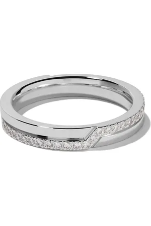 De Beers 18kt witgouden The Promise halve pavé ring met diamant