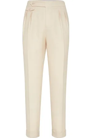 Brunello Cucinelli Broek met visgraatpatroon