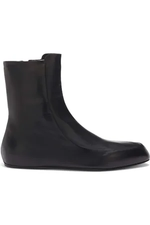 Jil Sander Leren enkellaarzen