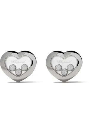 Chopard 18 kt witgoud Happy Diamonds Icons oor pinnen