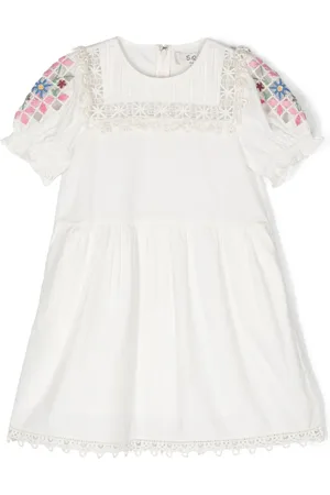 SEA Beena jurk met geborduurde bloemen