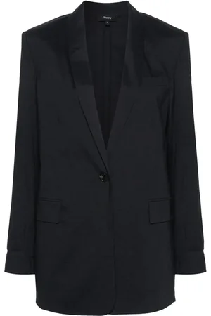 THEORY Blazer met sjaalkraag en enkele rij knopen
