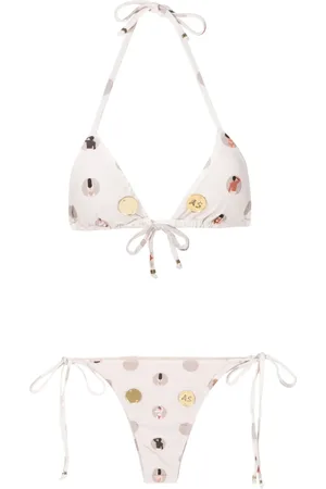 AMIR SLAMA Bikini met halternek en print