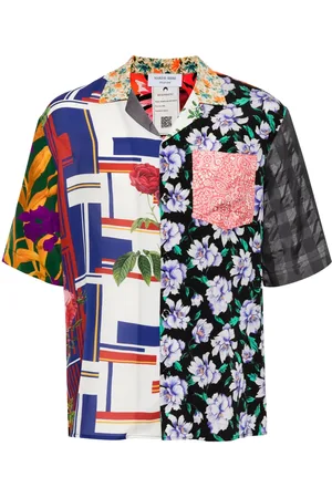 Marine Serre Regenerated Silk Scarves bowlingshirt met print