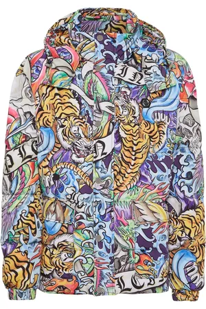 Philipp Plein Donsjack met print en capuchon
