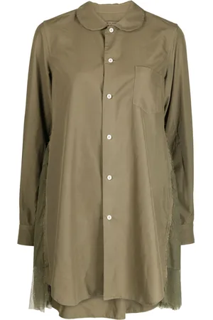 Comme des Garçons Asymmetrische blouse met tulen vlak