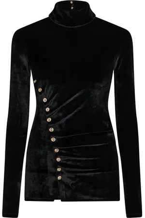 Paco rabanne Gedrapeerde fluwelen top